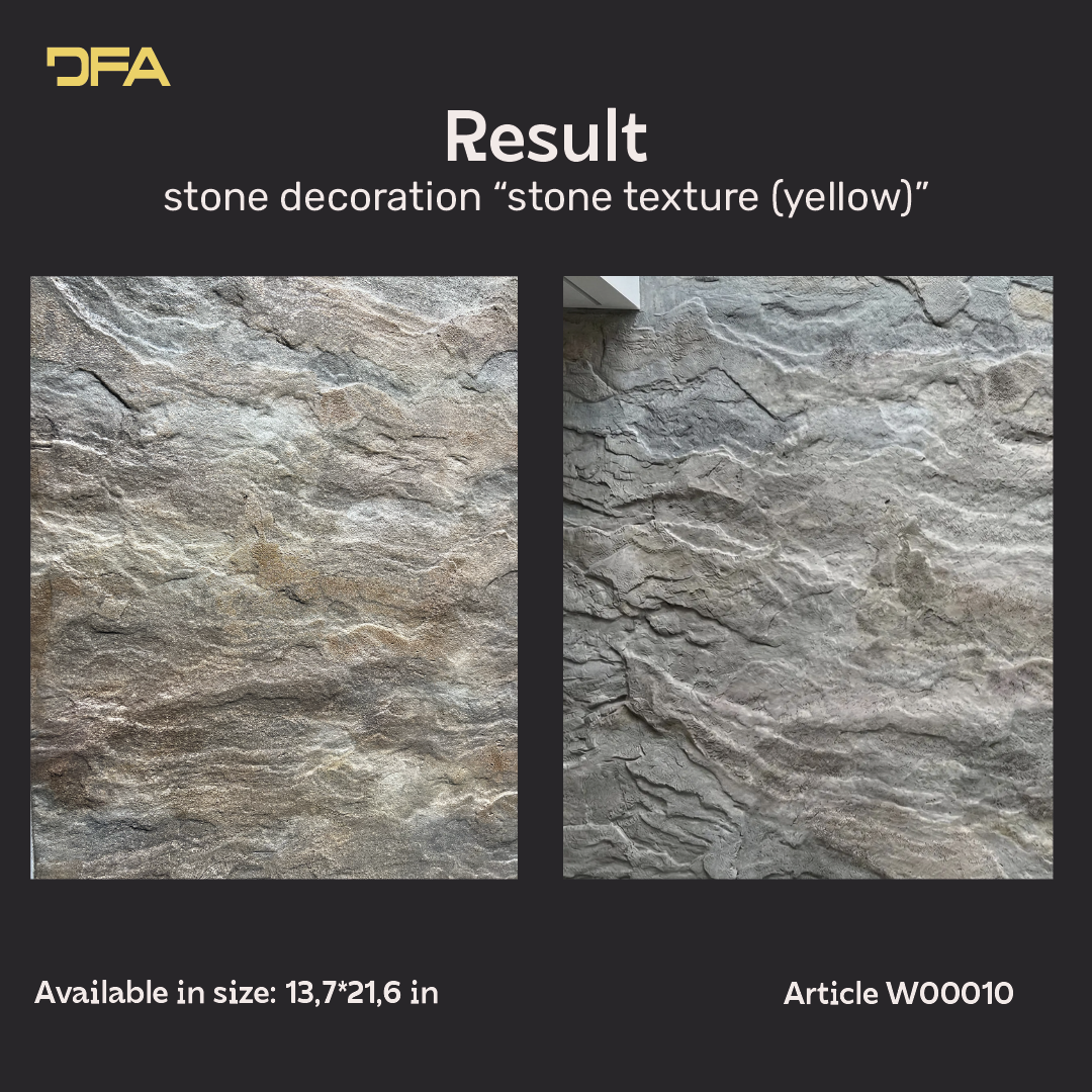 Silicone impression for decoration Stone texture (yellow) W00010