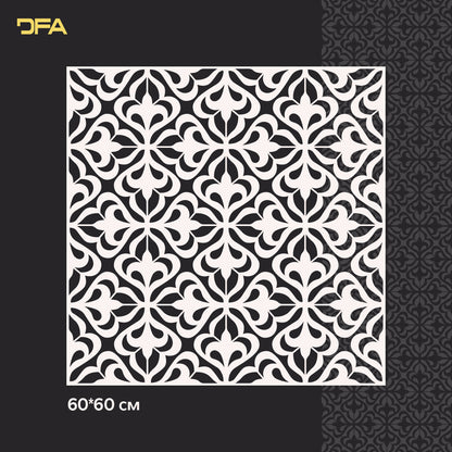 Reusable stencil DFA for decorative plaster and paint Oriental pattern 0.3-1mm (V00061)