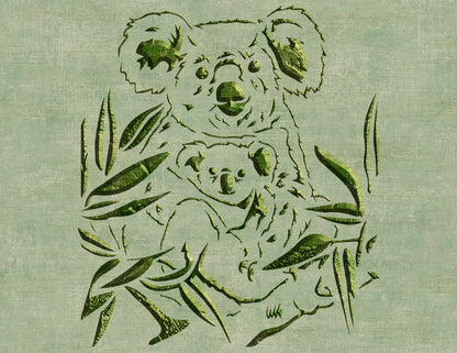 Stencil Koala DFA animals for walls for plaster and paint 0.3-1mm (J00047)