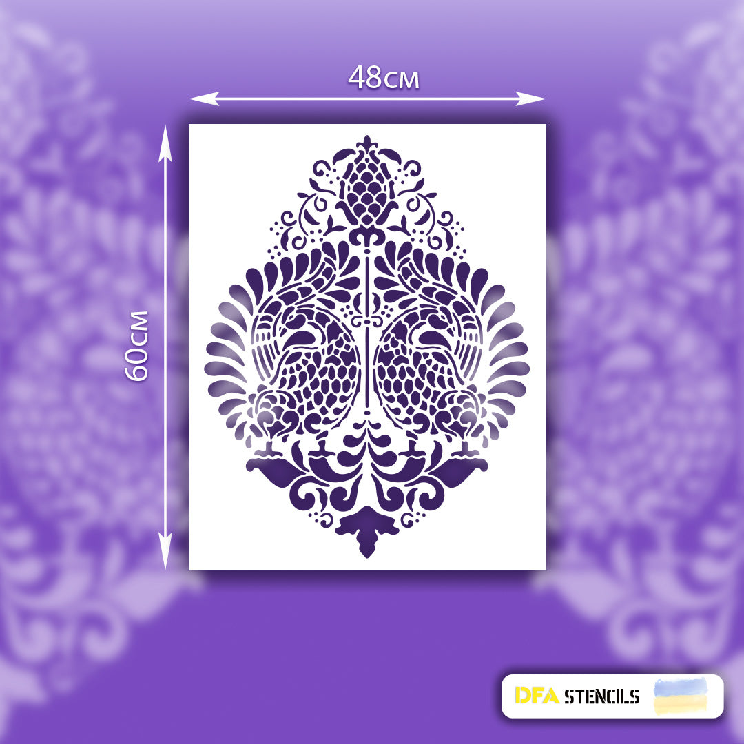Elegance and classic with DFA stencil Royal Damask 0.3-1 mm (D00022-d)