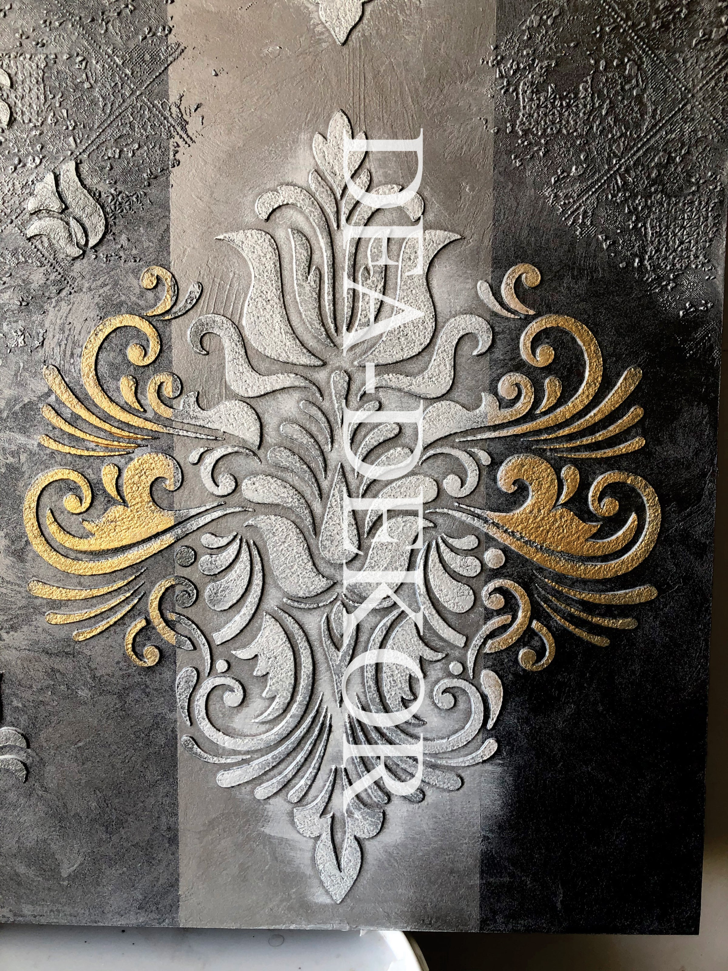 Reusable stencil DFA Damascus, for plaster 0.3-1mm (D00006)