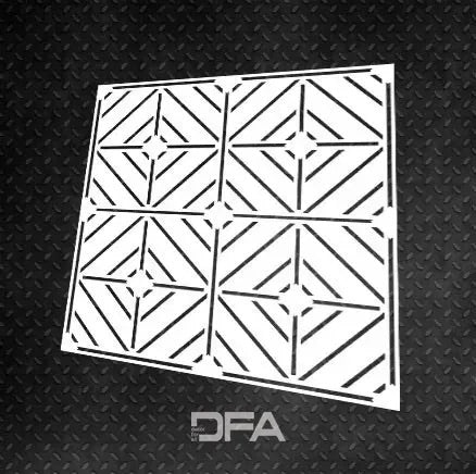 Modern interior with geometric ornament DFA for decorative plaster 0.3-1 mm (G00073)