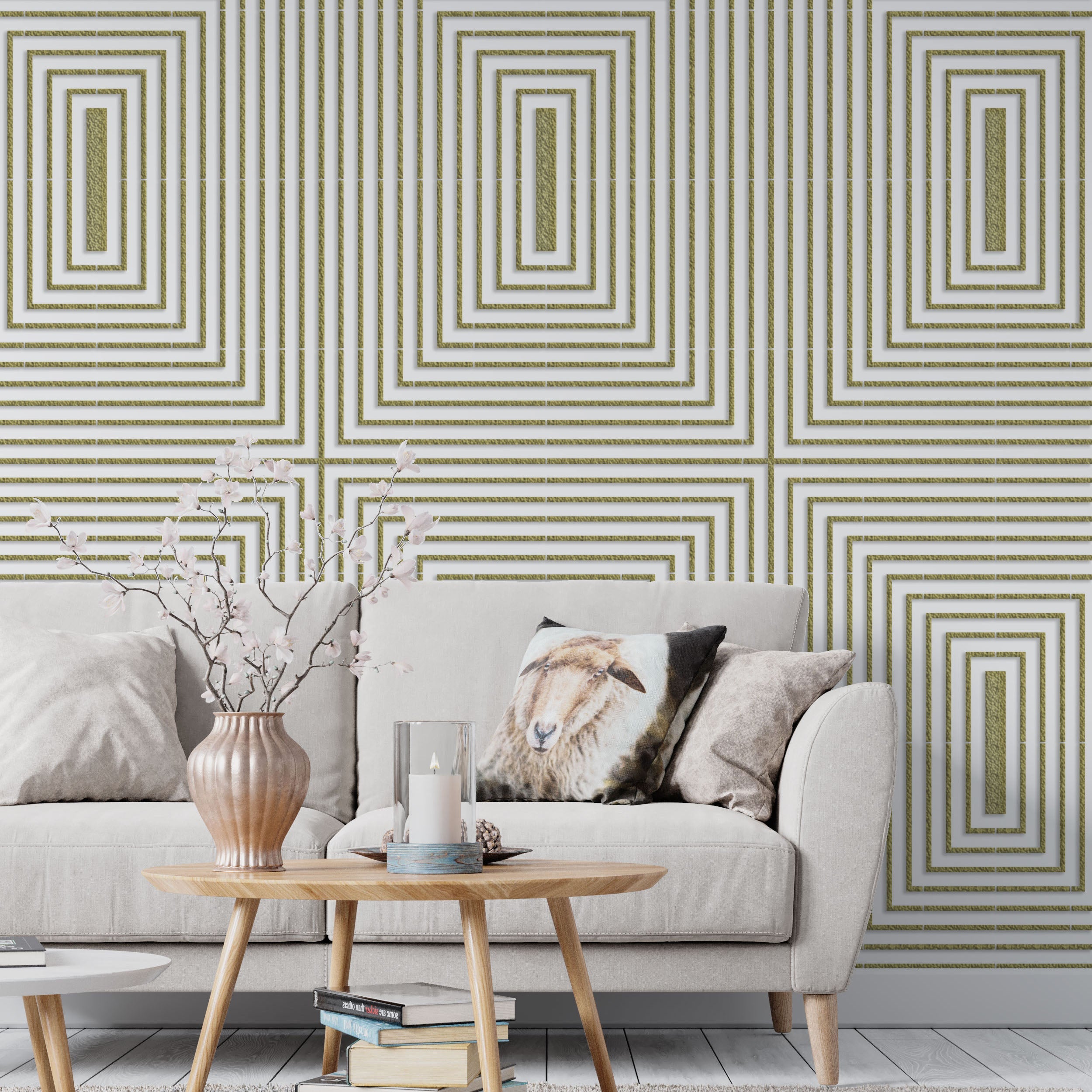 Volumetric geometric ornaments DFA - trendy stencil for your home 0.3-1 mm (G00076)