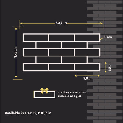 DFA Stencil Facade Bricks reusable for decorative plaster and paint 0.3-1mm 39*78 + 6x25 (F00001)