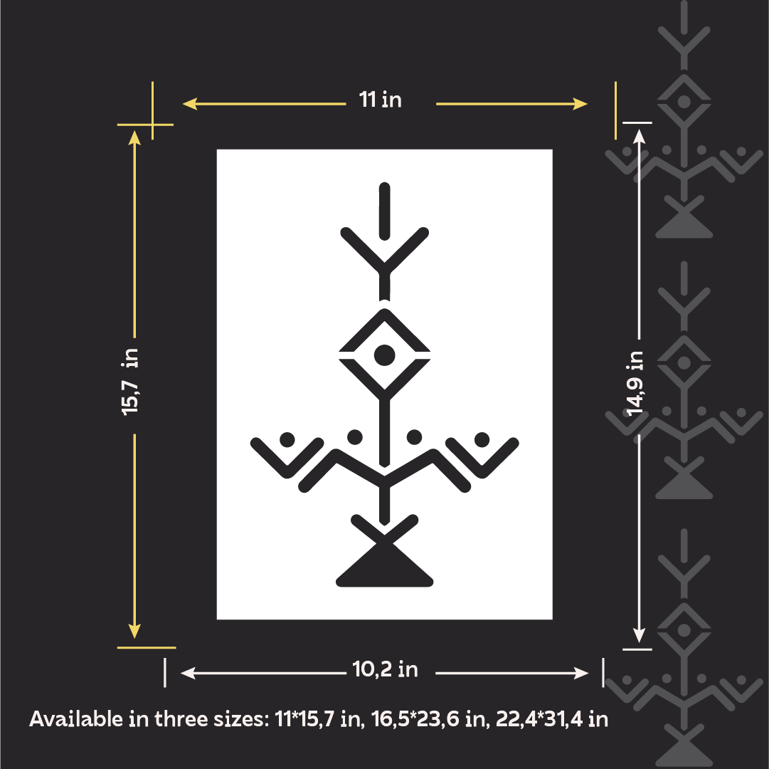 Stylish and serene decor for any interior: DFA "Tree of Life" stencil, 0.3–1 mm (X00158)