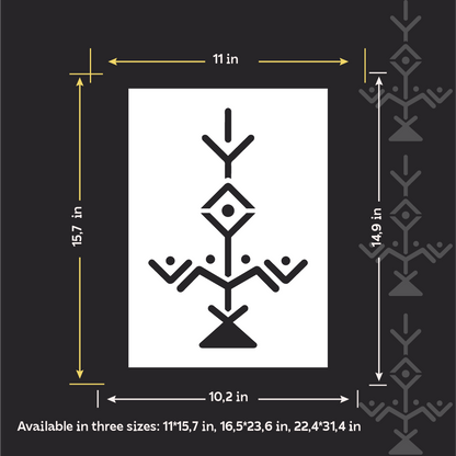 Stylish and serene decor for any interior: DFA "Tree of Life" stencil, 0.3–1 mm (X00158)