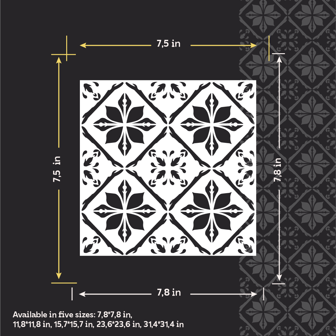 Square Patterns for Vibrant Interiors: DFA 0.3–1 mm Decorative Stencil (K00137)