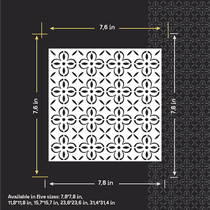 Square Patterns for Vibrant Interiors: DFA 0.3–1 mm Decorative Stencil (K00138)
