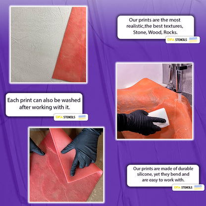 Silicone impression for decoration Ceramogranit 3 (red) W00008