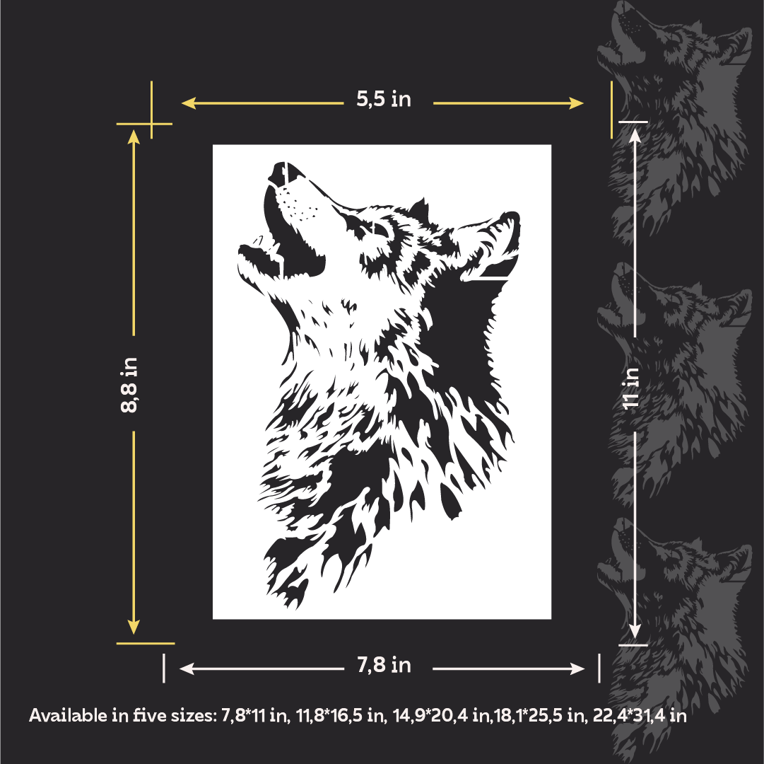DFA Wolf Stencil – create a sense of lightness in your interior. Thickness 0.3–1 mm (J00079)