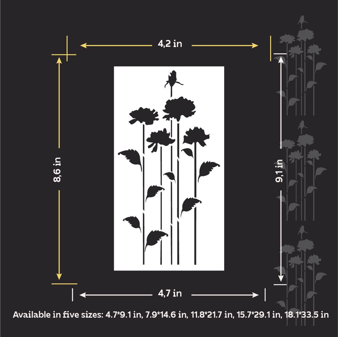 DFA "Flower" Stencil for Decoupage on Interior Decor Items (P00210)