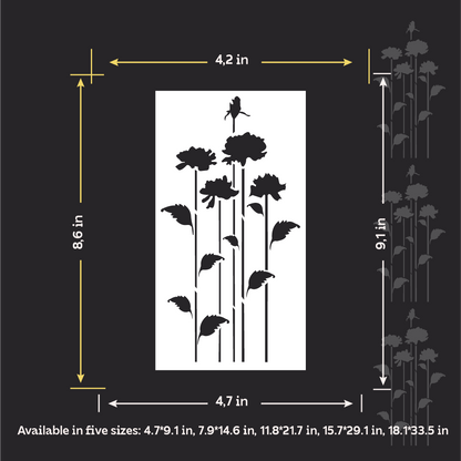 DFA "Flower" Stencil for Decoupage on Interior Decor Items (P00210)