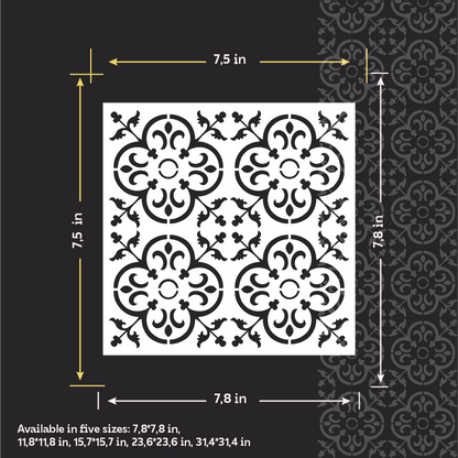 Square Patterns for Vibrant Interiors: DFA 0.3–1 mm Decorative Stencil (K00139)