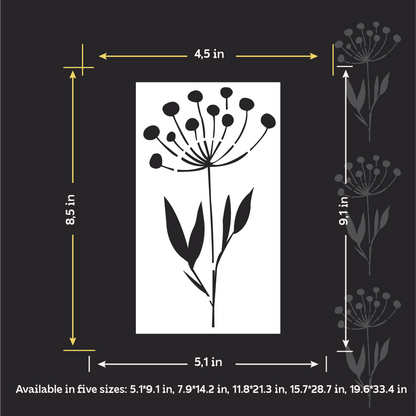 DFA "Flower" Stencil for Decoupage on Interior Decor Items (P00209)