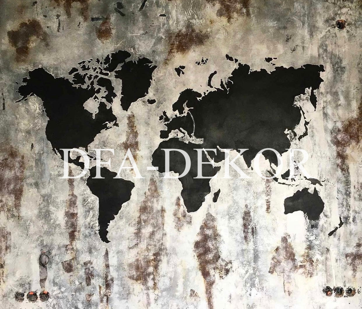 Stencil DFA World map stencil for putty and paint 0.3-1mm (X00001)