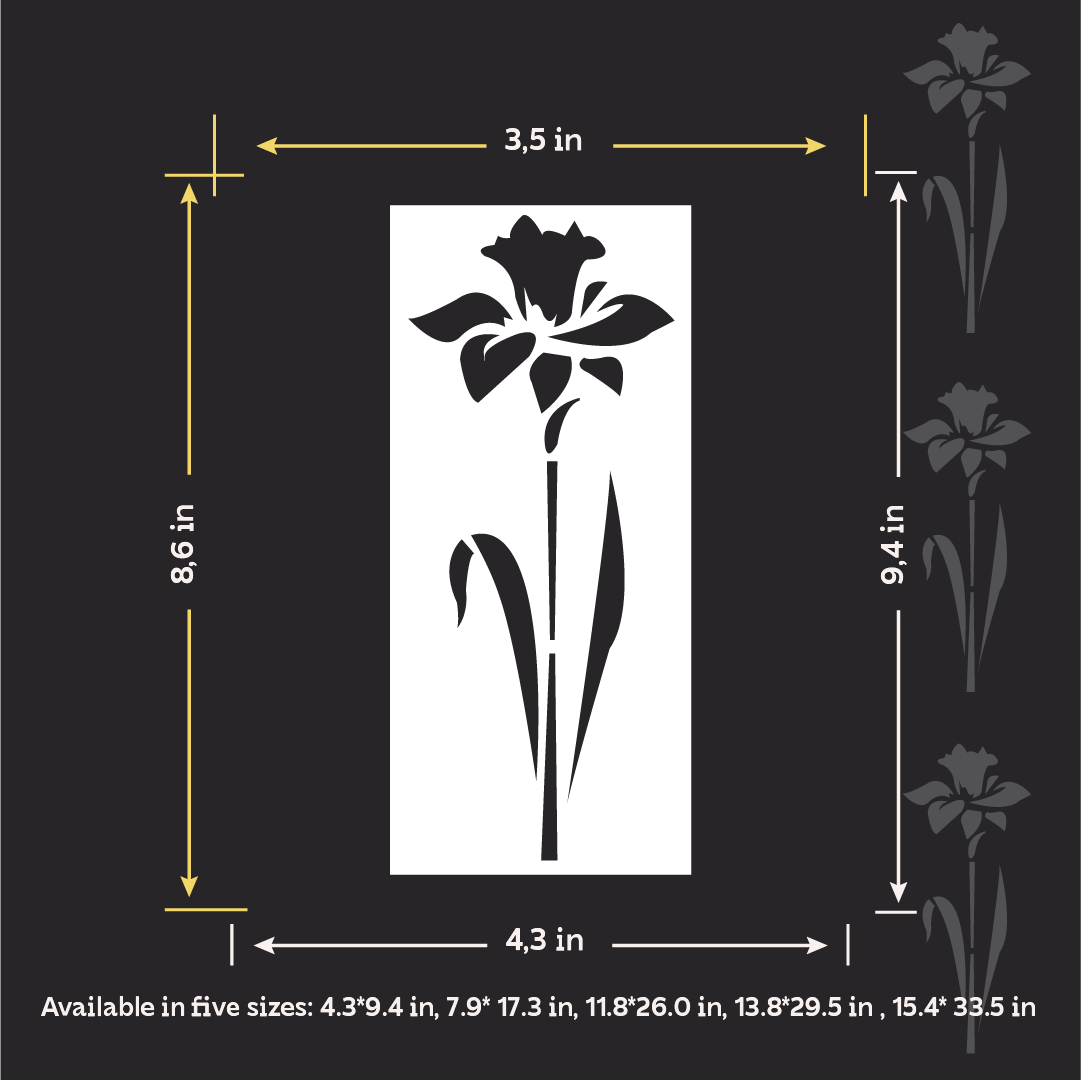 DFA "Flower" Stencil for Decoupage on Interior Decor Items (P00202)