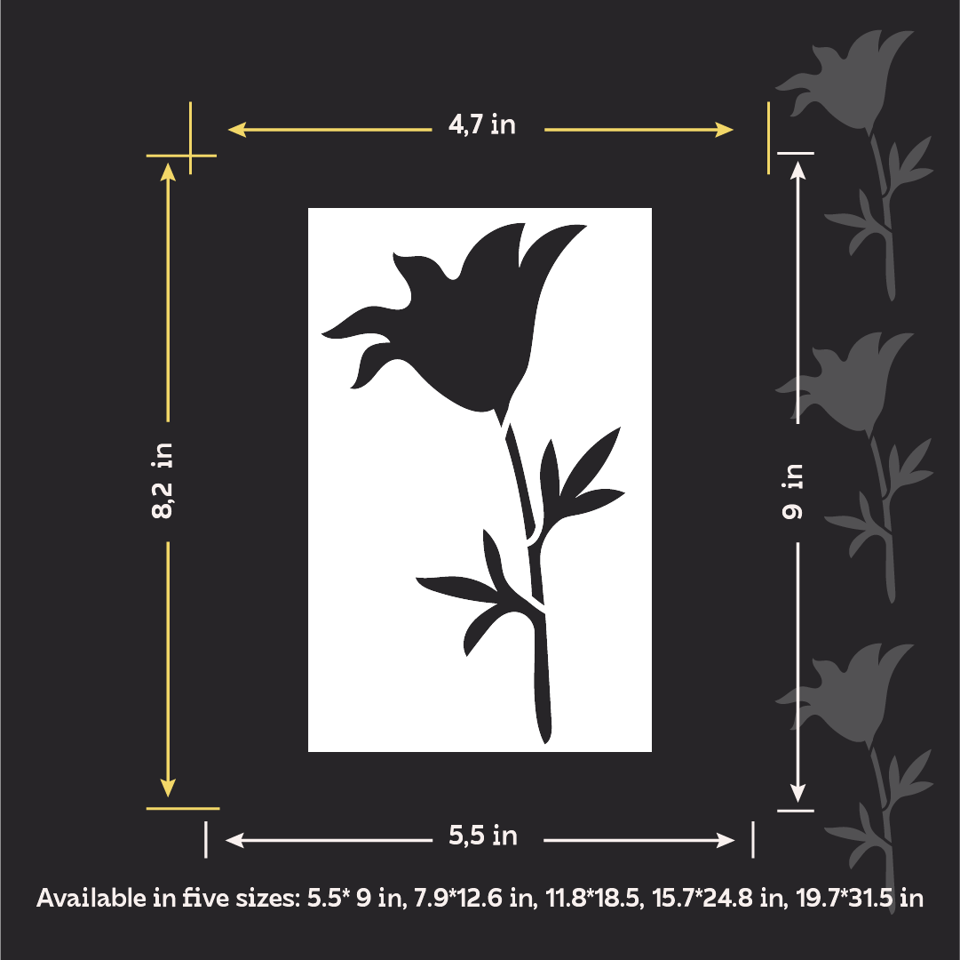 DFA "Flower" Stencil for Decoupage on Interior Decor Items (P00200)