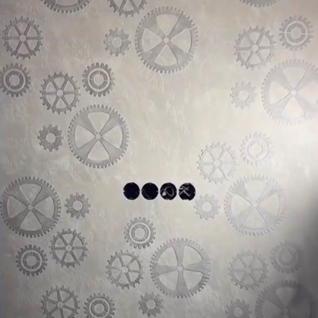 Gears on the walls - a stylish accent with a stencil DFA Loft 0.3-1 mm (L00011-d)