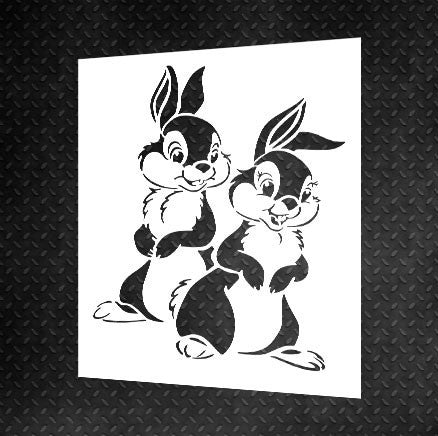 Reusable stencil DFA for plaster and paint 0.3-1mm Bunnies (E00002)
