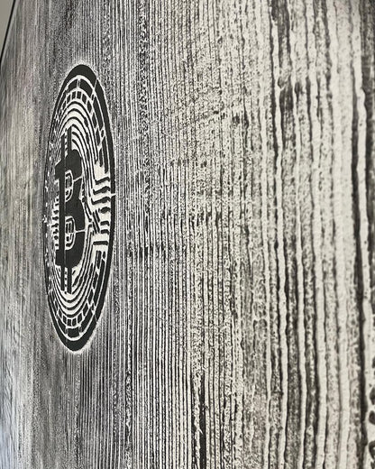 Modern hi-tech interior accent with DFA Bitcoin stencil 0.3-1 mm (X00027)