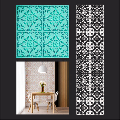 Easy decoration: reusable stencil DFA - square ornament 0.3-1 mm (K00129)