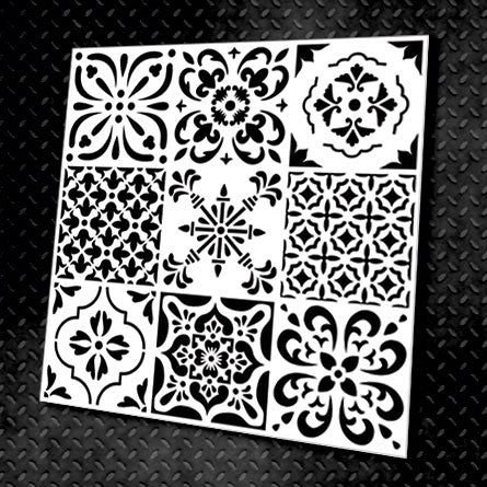 Wall decoration set for plaster and paint 1 DFA stencils (Round pattern 26 + Square pattern 25) 0.3-1 mm (N00001)