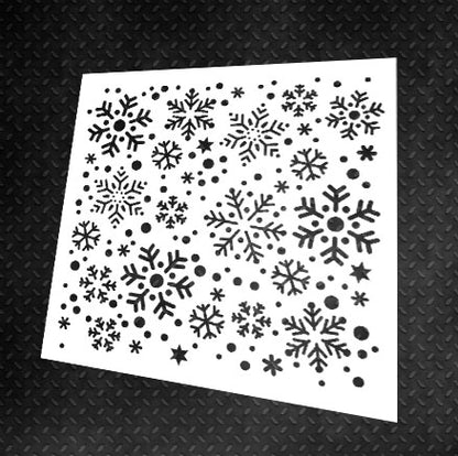 Stencil DFA reusable for plaster and paint 0.3-1mm Snowflakes (E00026)