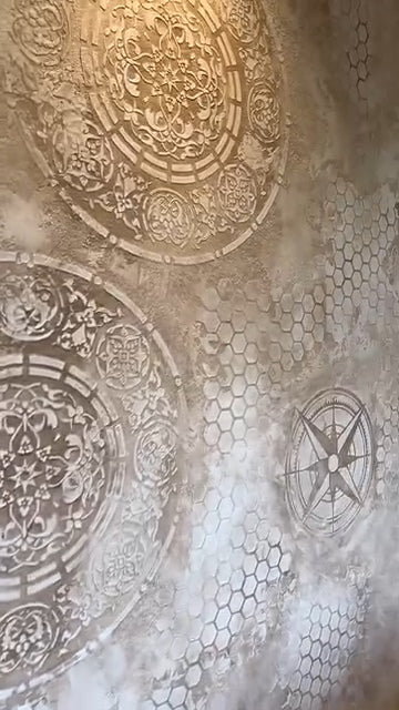 Set for wall decoration DFA (Geometry 31 + Round 14 + Damask 25) for plaster and paint 0.3-1 mm (N00116)