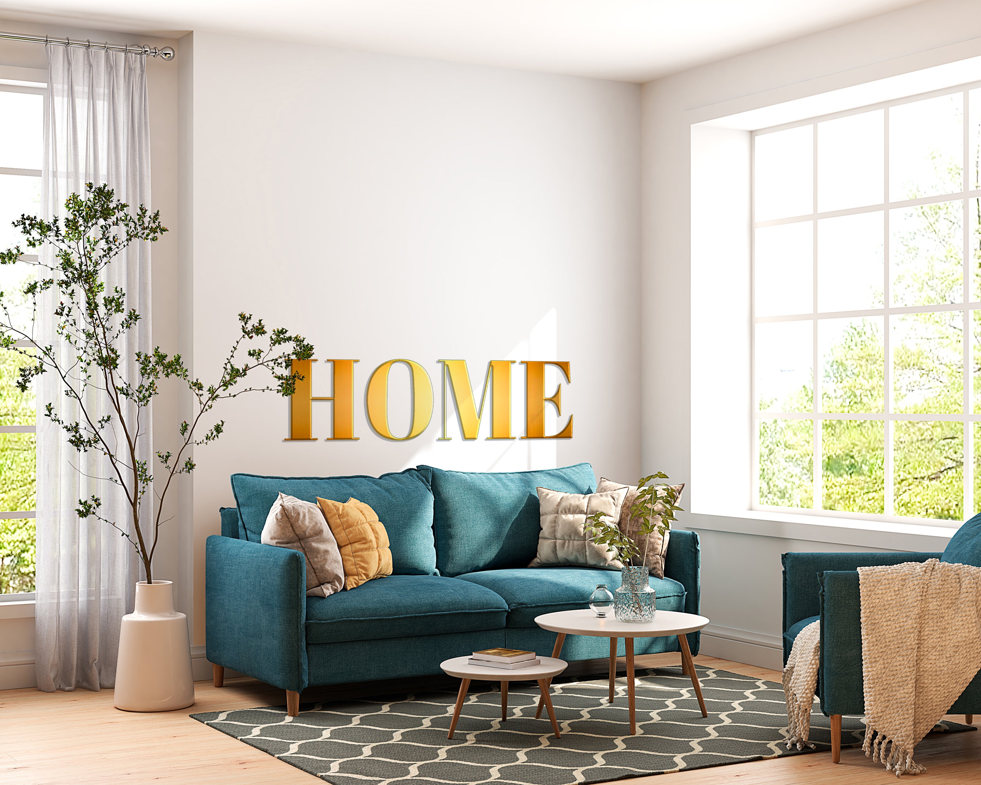Elegance and space: mirror inscription HOME by DFA (YA00020)