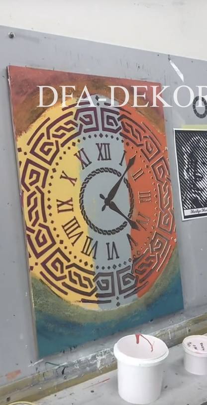 Stencil DFA for decoration Round pattern 42 Clock 4 for plaster and paint 0.3-1mm (С00042)