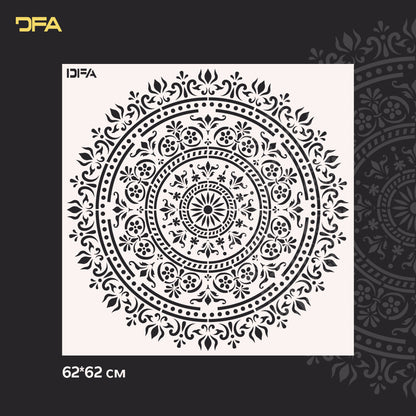 Stencil DFA reusable Round pattern for plaster and paint 0.3-1 mm (С00108), 1mm - For plaster