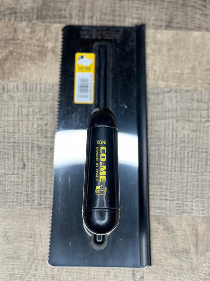 Spatula with handle beveled 3 sides + 1 notch type 'H' 280*120 mm
