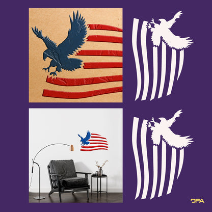 Stencil DFA Eagle flag for plaster and paint 0.3-1mm (X00102)
