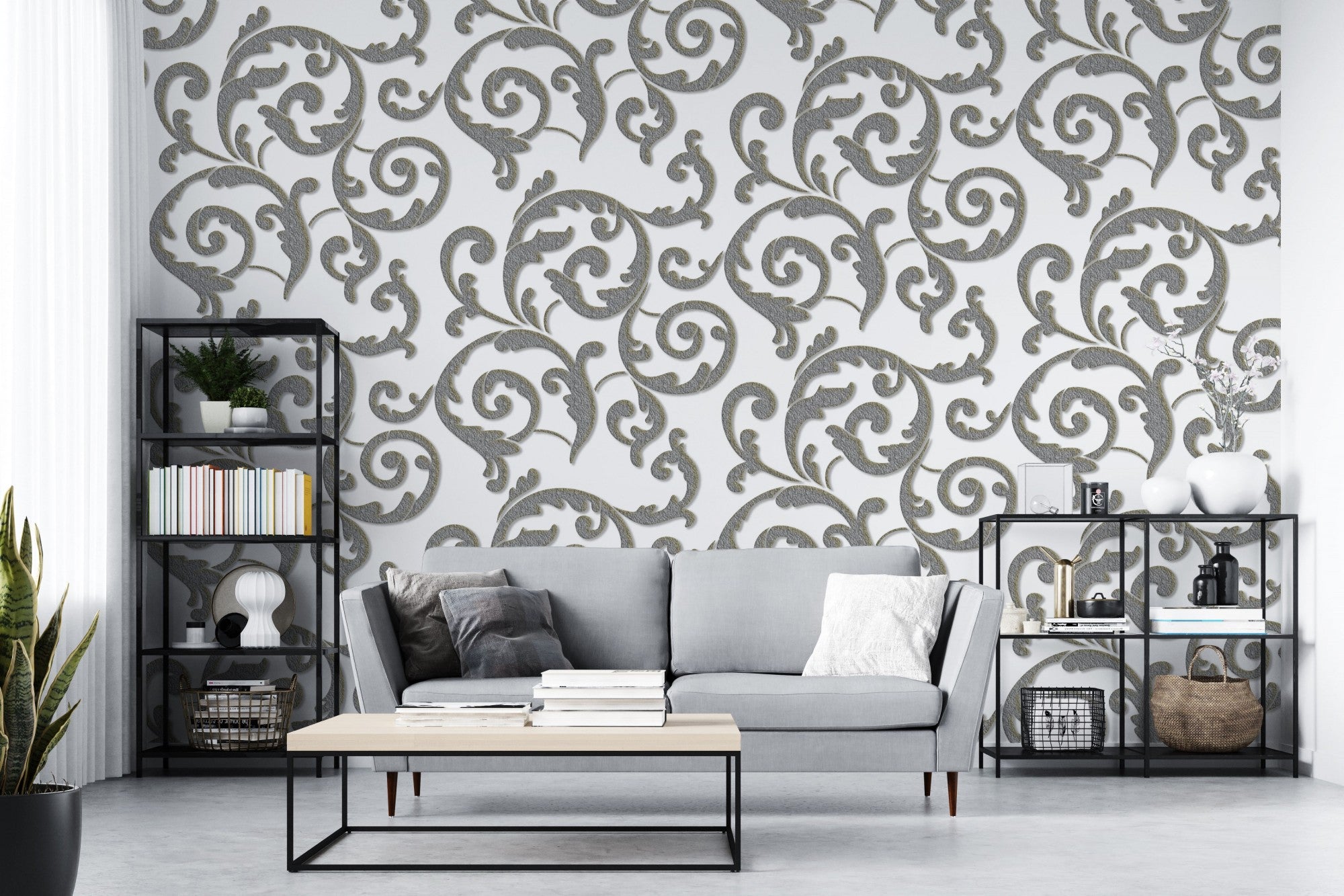 Reusable stencil DFA for decorative plaster and paint Oriental pattern 0.3-1mm (V00039)