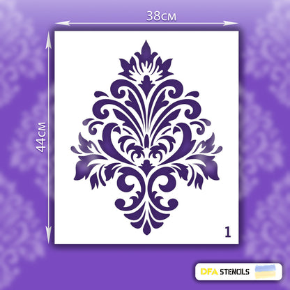 Stencil for decoration DFA Royal Damascus 1, for putty and paint, 0.3-1mm (D00001)