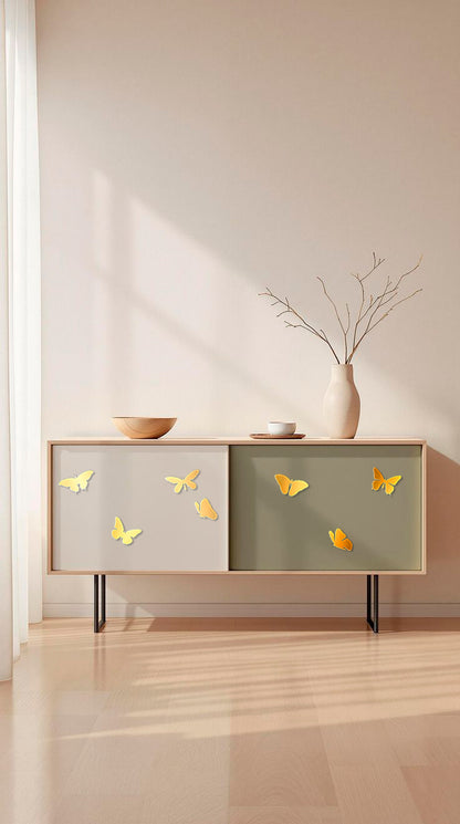 Stylish accent for walls: DFA Mirror Butterflies for visual expansion, 7 pcs (YA00005)