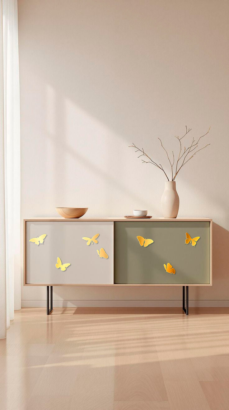 Stylish accent for walls: DFA Mirror Butterflies for visual expansion, 7 pcs (YA00005)