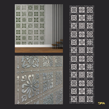 Stencil DFA Square patterns for plaster and paint 0.3-1mm (K00002)