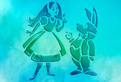 Children's stencil DFA Alice with a rabbit for fairy wall decor 0.3-1 mm (E00071)