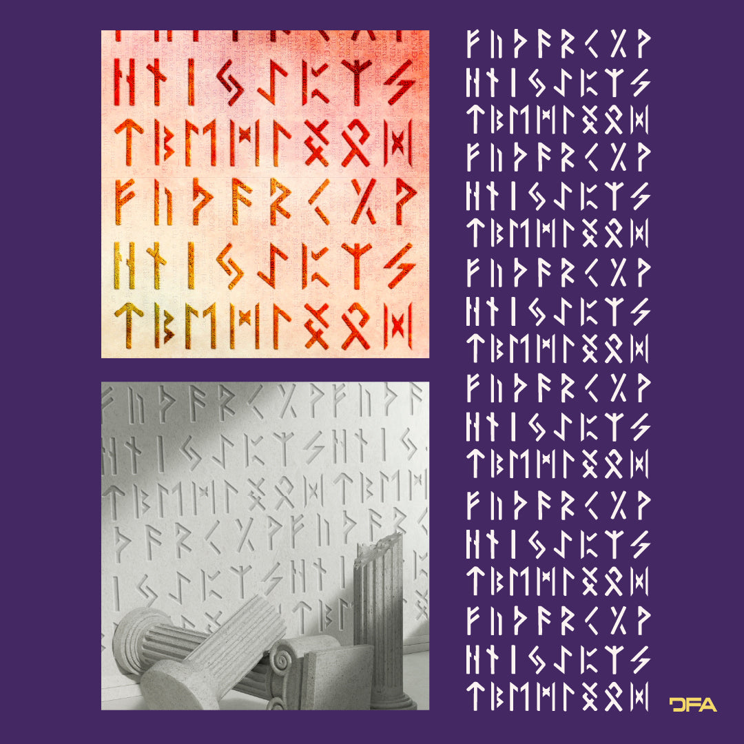 Stencil DFA Runes for plaster and paint 0.3-1 mm (X00132)
