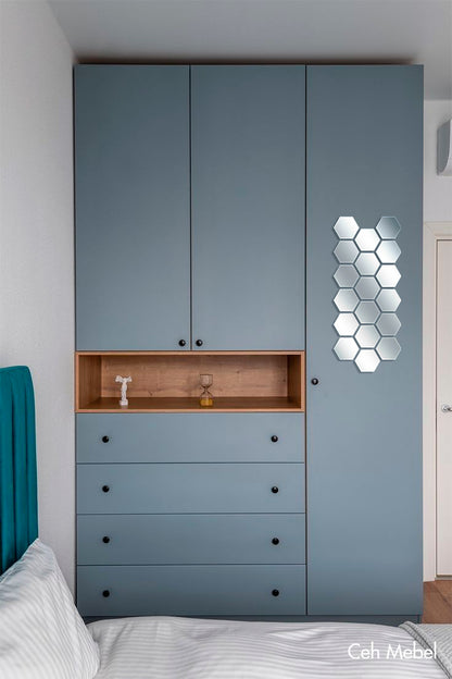 DFA Honeycomb Mirror Decor: A Modern Geometric Accent for Any Space, 18pcs/36pcs (YA00028)
