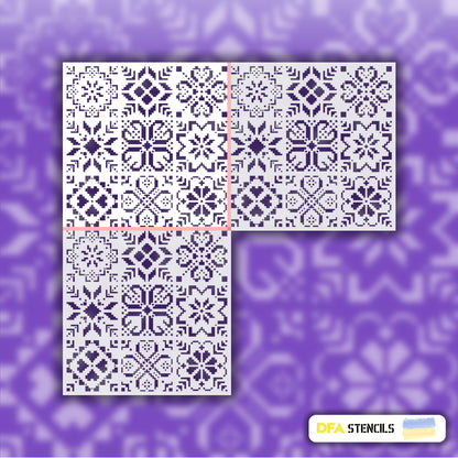 DFA Vyshyvanka stencil for plaster and paint 0.3-1mm (Z00058)