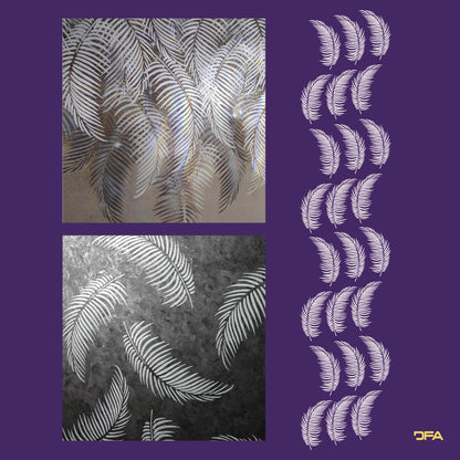 Stencil DFA for decoration Nature Palm leaf for plaster and paint 0.3-1mm (Р00003)