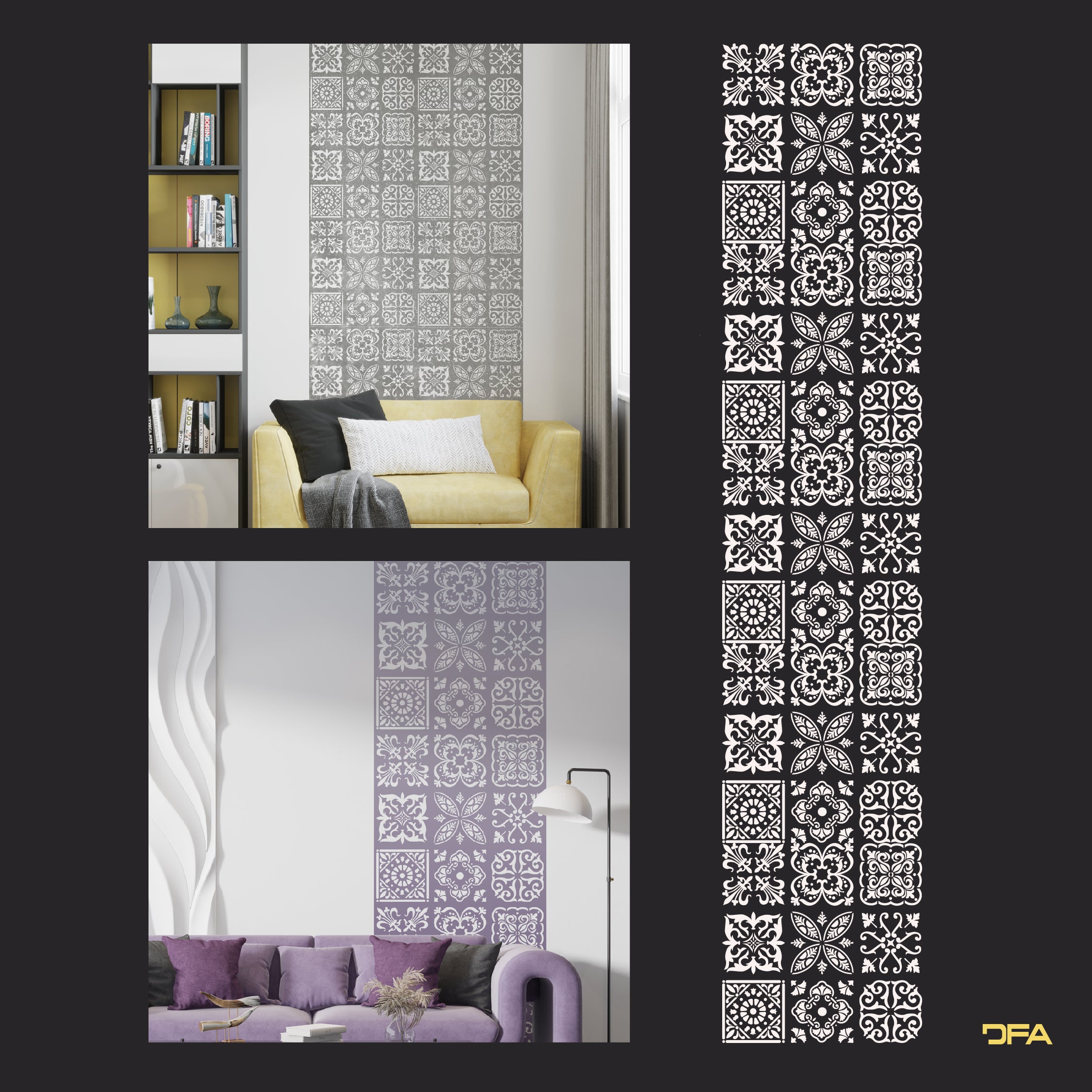 Stencil DFA Square pattern, for plaster and paint 0.3-1mm (K00085)