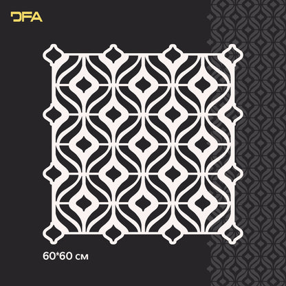 Reusable stencil DFA for decorative plaster and paint Oriental pattern 0.3-1mm (V00069)