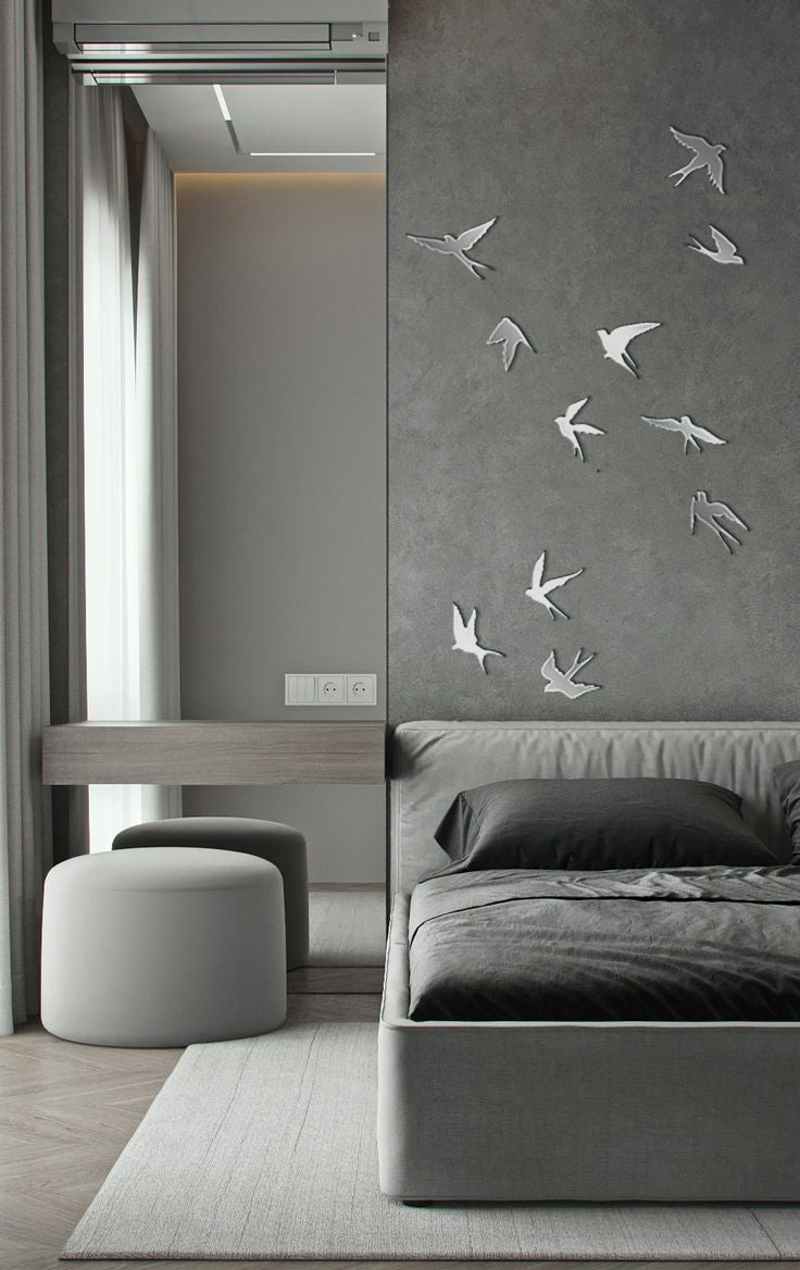 Create your own design: Mirror Birds for unique compositions, 11 pcs (YA00022)