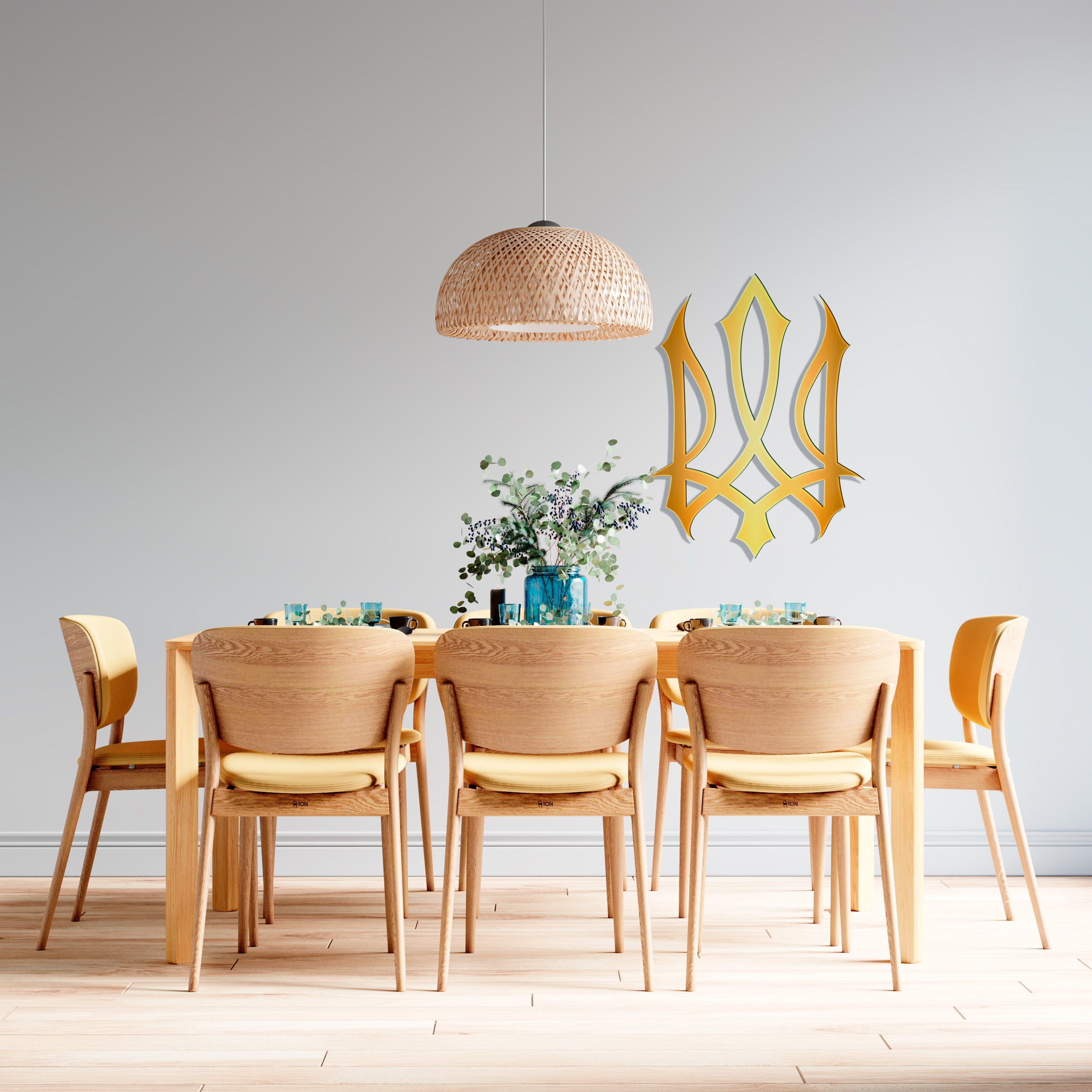 Ukraine in every detail: Stylish mirror Trident for the interior (YA00014)