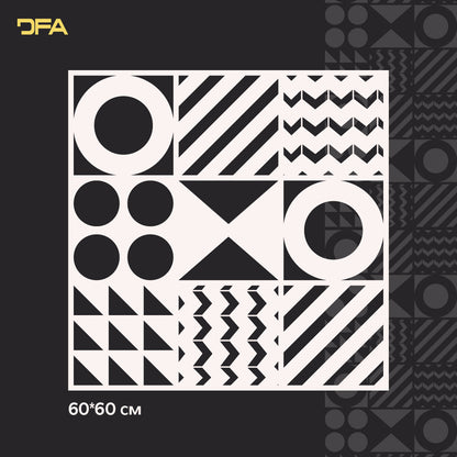 Stencil DFA for decoration Geometry for plaster and paint 0.3-1mm (G00144)