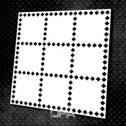 A simple solution for a stylish interior - DFA stencil with a square ornament 0.3-1 mm (K00011)