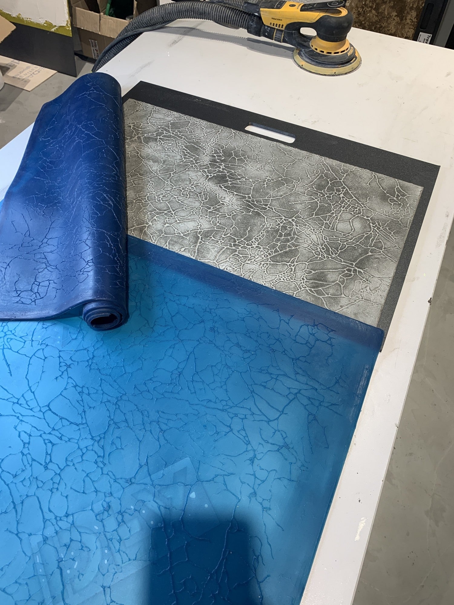 Silicone mold for decoration Marble veins blue W00001